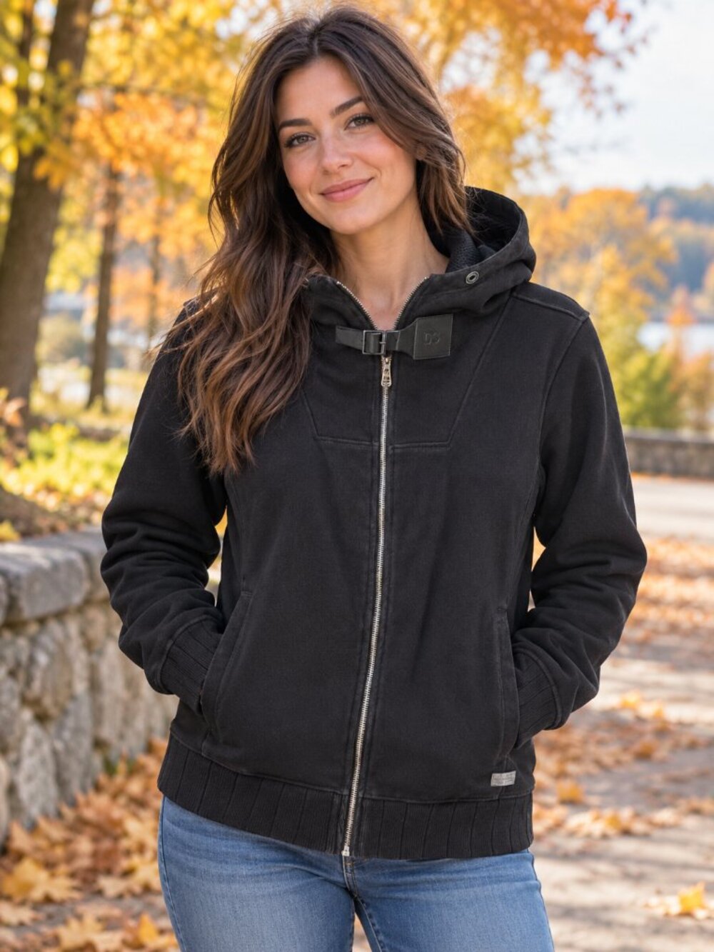 Ladies Raw Zip-Up Hoodie - Medium